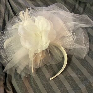 C.C white  Floral Mesh Headband